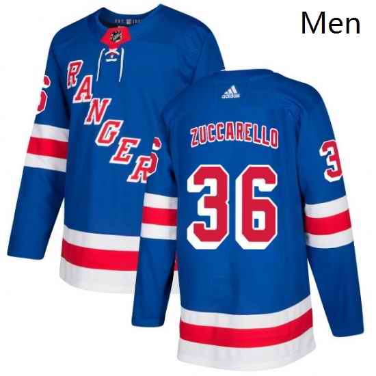 Mens Adidas New York Rangers 36 Mats Zuccarello Authentic Royal Blue Home NHL Jersey